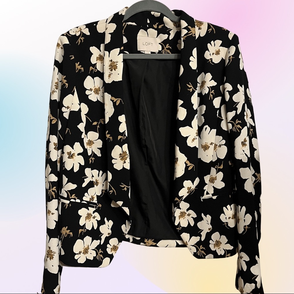 Funky floral print pop art blazer